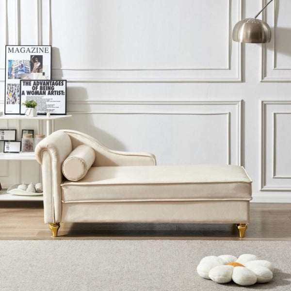 Modern Upholstery Chaise Lounge Chair with Storage Velvet W1097102811 ...