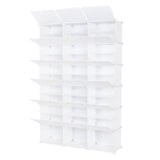 ZNTS 12-Tier Portable 72 Pair Shoe Rack Organizer 36 Grids Tower Shelf Storage Cabinet Stand Expandable 00409728