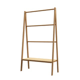 ZNTS Bamboo Ladder Towel Rack with Storage Shelf W2207P147173