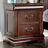 ZNTS Traditional Style Cherry 1pc Nightstand Only Solid wood 2-Drawers Hidden Top Drawer Intricate B011P144697