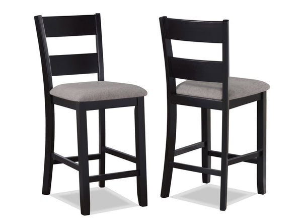 Rustic Farmhouse 5-Pc Counter Height Dining Set Square Table Wood Top ...