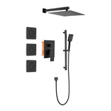 ZNTS Shower System with Shower Head, Hand Shower, Slide Bar, Bodysprays, Shower Arm, Hose, Valve Trim, 90155635