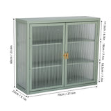 ZNTS Retro Style Haze Double Glass Door Wall Cabinet With Detachable Shelves for Office, Dining W1673123583