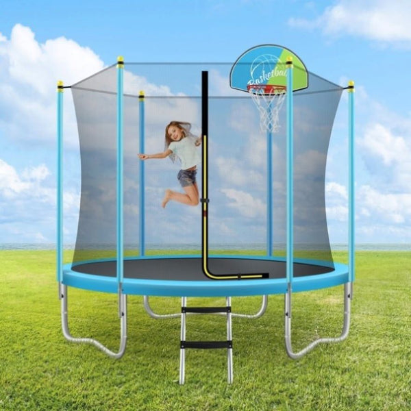 8 foot trampoline with enclosure hotsell