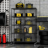 ZNTS 5 Tier 6000lbs Heavy Duty Adjustable Storage Rack Metal Shelf Wire Shelving Unit with Wheels & Shelf W155083056