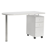 ZNTS Manicure Nail Table with Drawer White 54161146