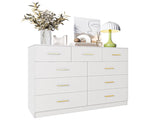 9 Drawer Double Dresser for Bedroom, Wide Storage Cabinet for Living Room Home Entryway,White 34963972