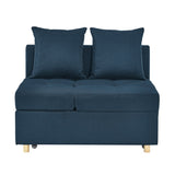 Convertible Sleeper Sofa Chair Adjustable Backrest Recliner with Pullout Sofa Bed with Wheels, W1413P227517