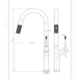 DAX Single Handle Pull Out Kitchen Faucet - Matt Black Finish B2702P227003