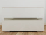 RGB LED Double Side Cabinet Bedside Table White 50895422