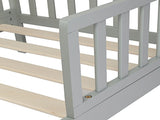 Wooden Baby Toddler Bed Children Bedroom Furniture with Safety Guardrails Gray 65296253