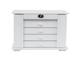 Handcrafted Wooden Jewelry Box Organizer Wood 5 Layers Case with 4 Drawers-White 19616193