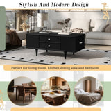 U-Can Modern Rectangle Coffee Table with Four Drawers, Two Side Hidden Storage Compartments, 47.2" N724P286418B