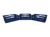 24 Qt Heavy Duty Plastic Milk Crate with Handles, Blue, 3 Pack 92643242