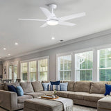 ZNTS 48 In Intergrated LED Ceiling Fan with White ABS Blade W1367P171202