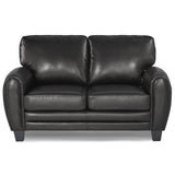 ZNTS Modern Living Room Furniture 1pc Loveseat Black Faux Leather Covering Retro Styling Furniture B01159022