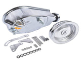 Power Steering Pump Bracket Kit and 2 Groove Keyway Pulley Fit for Small Block Chevy 265 283 305 327 19685668