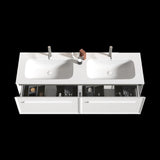 ZNTS U052-Nevia60W-206 Nevia 60" Matt Snow White Bathroom Vanity with Automatic LED Drawer Light, Wall W1865P147119
