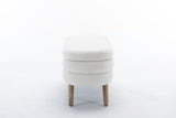 036-Velvet Fabric Storage Bench Bedroom Bench With Wood Legs For Living Room Bedroom Indoor,Ivory W527121987