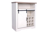 Farmhouse Storage Cabinet with Sliding Barn Door & Wine Shelf, Small Storage Cabinet for, Kitchen, W3151P264504