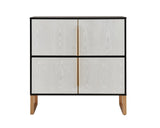 Four-Door Storage Cabinet, 42" Buffet Cabinet Metal Base Handles, Sideboard Coffee Bar Cabinet W1801P182006