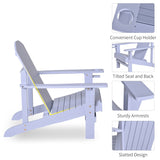 Wooden Adirondack Chair, Outdoor Patio Lawn Chair with Cup Holder, Weather Resistant Lawn Furniture, W2225142493