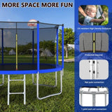 12FT Trampoline for Kids & Adults with Basketball Hoop and Ball ,Recreational Trampolines with K1163139544