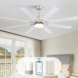 66 Inch Modern Ceiling Fan With Dimmable Led Light 8 ABS Blades Remote Control Reversible DC Motor W882P147277