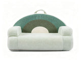 Kids Armchair Toddler Reading Sofa, Full Compression, Teddy Velvet Cute Rainbow Pattern Kids Sofa 08781934