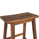 TOPMAX Farmhouse Rustic 2-piece Counter Height Wood Kitchen Dining Stools for Small Places, Walnut WF285473AAD