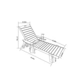 Lounge Chair Outdoor with Wood Texture,Oversized Chaise Chair with 5 Positions, HDPE, Patio W2103P254600