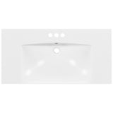 36x18" Rectangular 3 Hole Bathroom Resin Sink, Vanity Top Sink Only, Fits 4" Center WF316073AAK