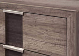 1pc Contemporary Rustic Brown Finish Nightstand Two Drawers Metal knobs Bedroom Wooden Furniture B011P255257