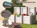 80 Gallon Extra Large Outdoor Deck Box Waterproof PP Storage Box with Lockable Lid-Beige 71337530