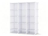 3-Cube White Modular Kids Closet, PP & Metal Storage Organizer with Hanging Rods, Tool-Free Assembly 57150014
