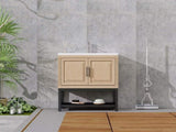 36" Bathroom Vanity White Ceramic Sink & Hot and Cold Faucet , Freestanding Bathroom Cabinet W688P224379