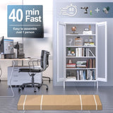 73 inches high metal storage cabinet with 2 wire mesh doors, suitable for homes, offices and dining T3421P312391