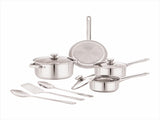 Stainless Steel 10-Piece Cookware Set with Lids and Utensils 33988809