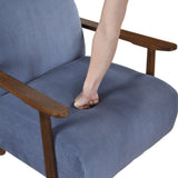Modern Design 1pc Accent Chair Blue Corduroy Seat Cushions Solid Wood Living Room Furniture B011P283276