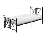 ZNTS Black Finish Metal Frame 1pc Twin Platform Bed Modern Traditional Bedroom Furniture B011P207849