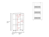 Hyder Bookcase with Upper and Lower Doors, Open Center Shelf and Vertical Design, Natural Oak / B097P474310