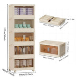 19.69" Side Wide Folding Storage Cabinet ,5 Tiers,19.69"11.81"50.00",Collapsible Storage Bins with 06151378