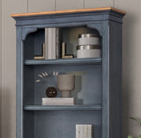 84 inch Universal Pier Bookcase, No Assembly Required, Corduroy Blue Finish B108P193073