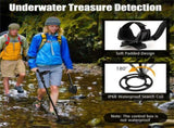 Black Metal Detector, IP67 Waterproof Coil & 4 Detection Modes, 10" Max Detection Depth 65329474