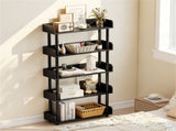 5-Tier Anti-Tipping Open Bookcase with Elevated Legs, Black Display Rack for Home Office 72324254