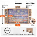 ZNTS 2000 Piece Puzzle Board with 6 Drawers and Cover, 40.2"x29.4" Rotating Wooden Jigsaw Puzzle Plateau, 89088505