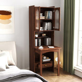 Fold-Out Convertible Writing Table, Desk Cabinet with shelf and drawer Multi-Function Home Office W331P256910