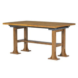 Farmhouse 76inch 6-Piece Extendable Dining Table Set Trestle Kitchen Table Set with 18inch Removable 31570954