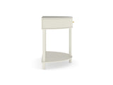 Artisan-Crafted Wave-Pattern Demi-Lune Console Table with Creamy White Finish,Unique Half Moon 23846841