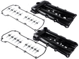 Pair Aluminum Engine Valve Cover Left & Right with Gasket Replacement for Jaguar S-Type 3.0L 25707937
